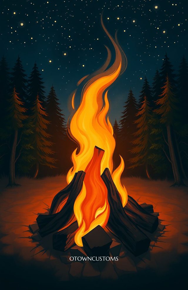 Cozy Campfire Forest Stars