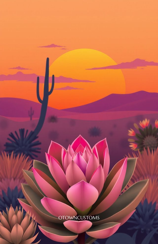 Desert Succulent Sunset Phone Case Bloom Magic For iPhone Samsung