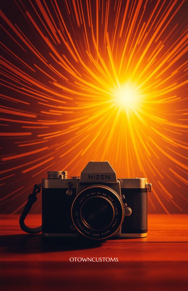 Abstract Energy Vintage Camera Film Starburst