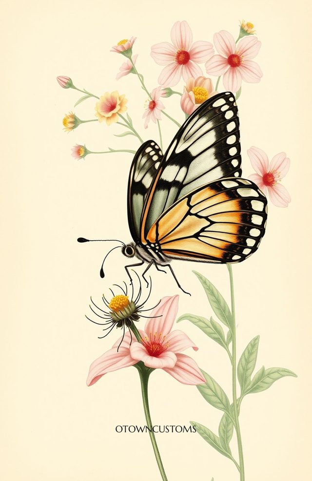 Vintage Botanical Illustration Phone Case Butterfly Garden