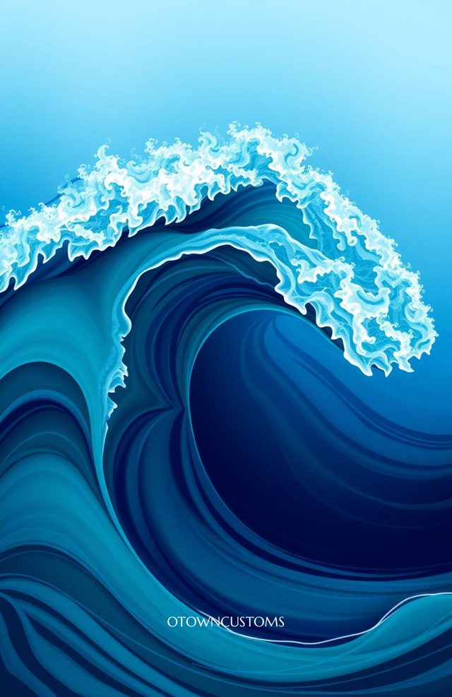 Abstract Ocean Wave Swirl Stylized