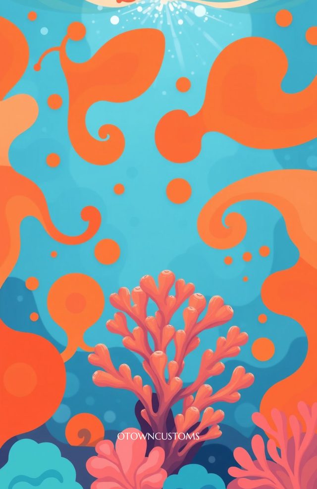 Abstract Coral Reef Flat Illustration