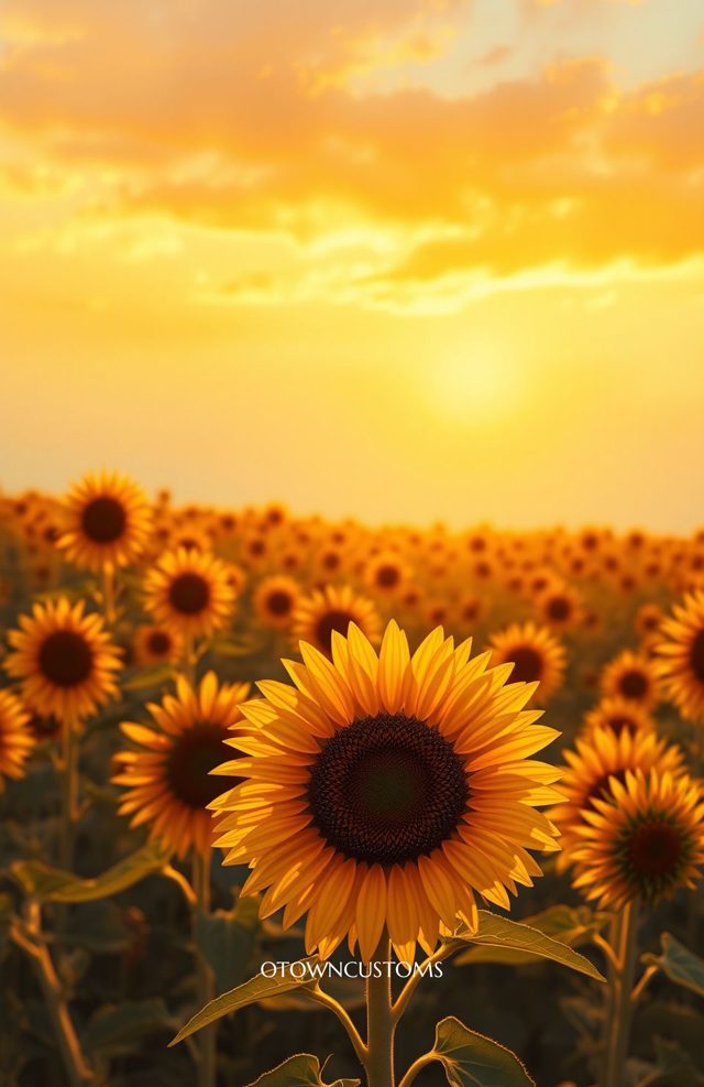 Golden Hour Sunflower Field