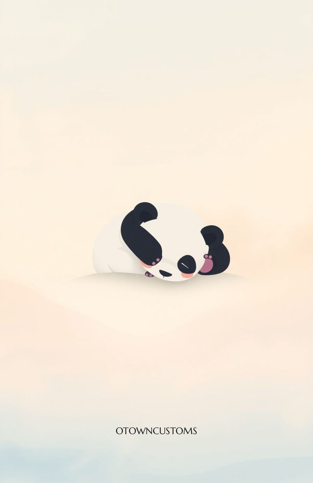 Minimalist Cute Sleeping Panda