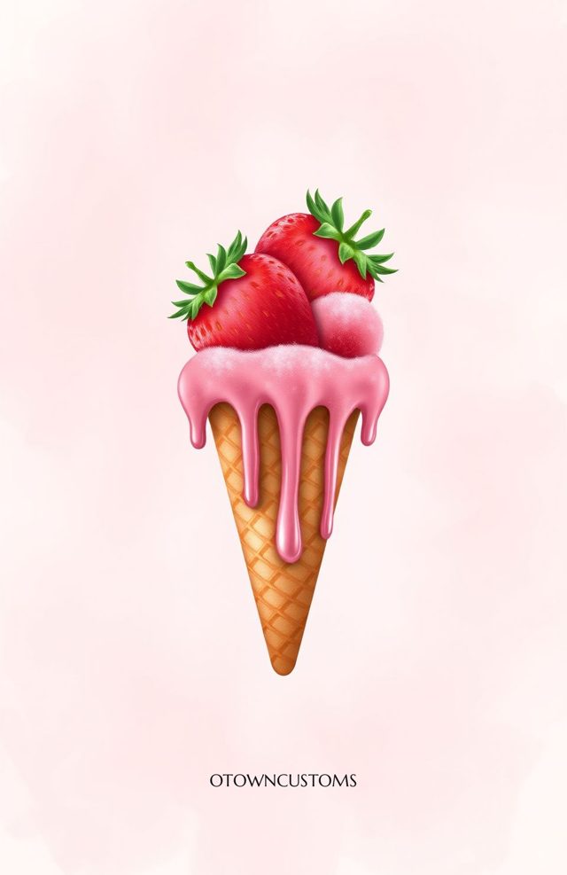 Strawberry Ice Cream Drip