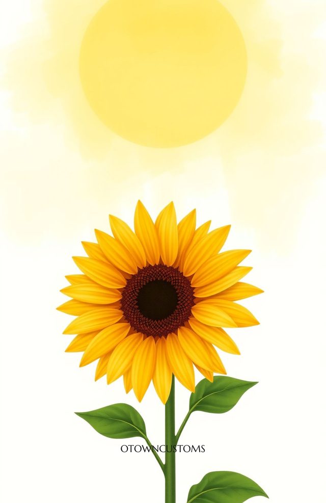 Realistic Watercolor Sunflower Burst