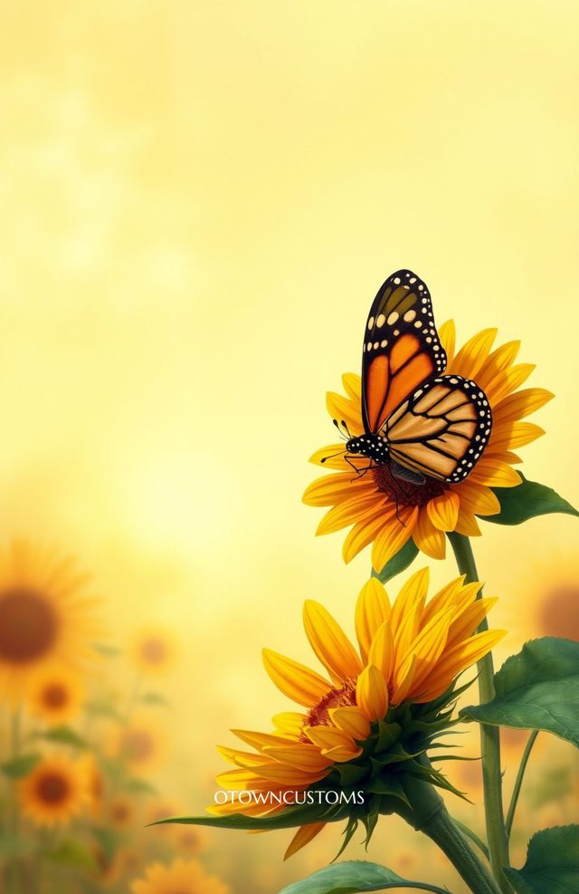 Butterfly Sunflowers Botanical