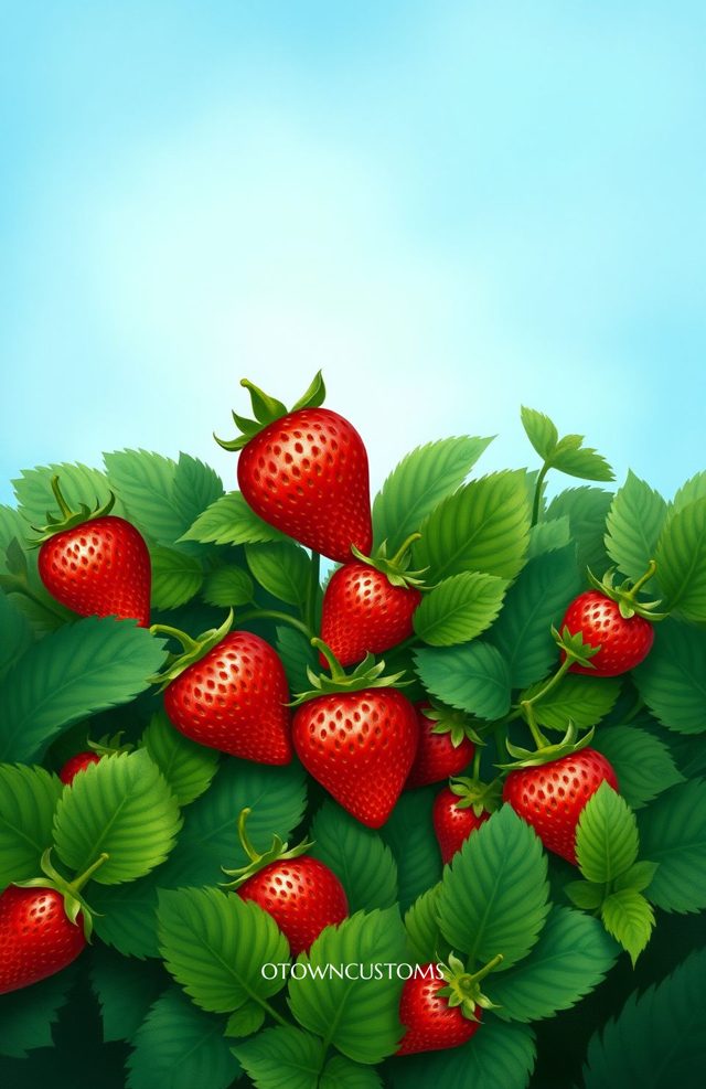Strawberry Fields Forever Vibrant Fruit Illustration