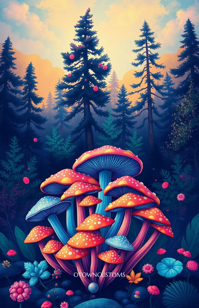 Psychedelic Mushroom Forest