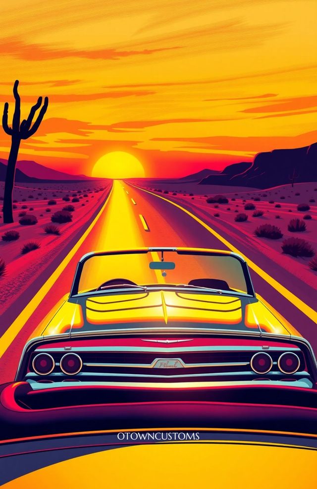 Vibrant Retro Sunset Drive