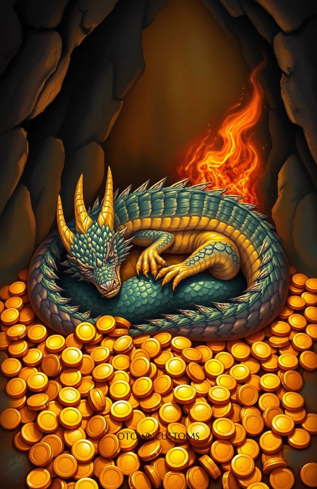 Dragon Coins Hoard Mystical Fantasy