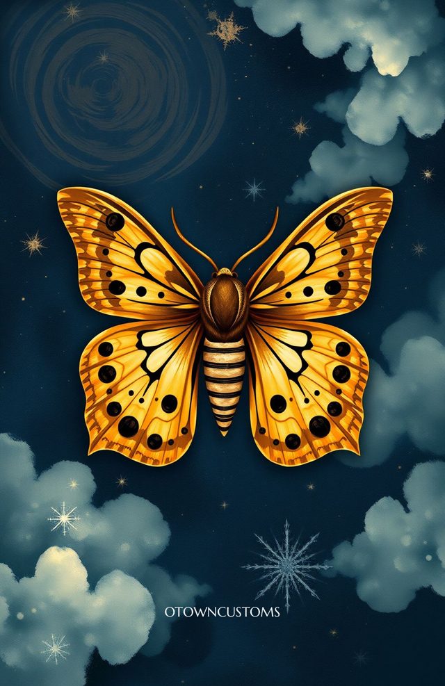 Mystic Moth Starry Night Art Nouveau