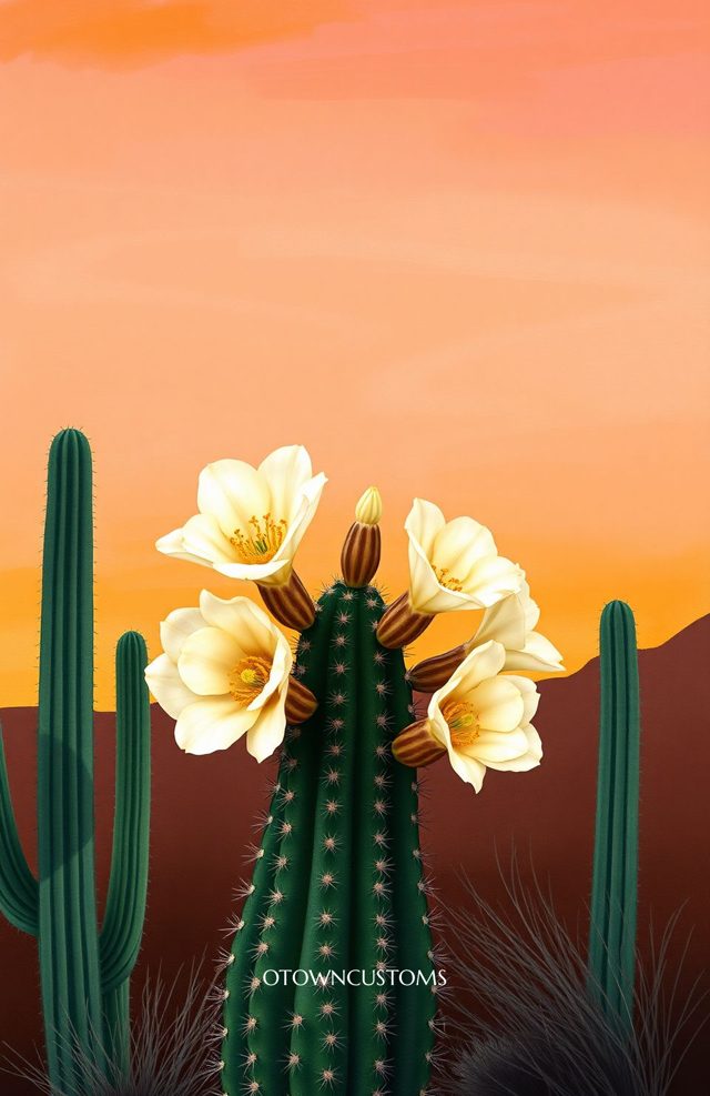 Desert Bloom Cactus Nature Landscape