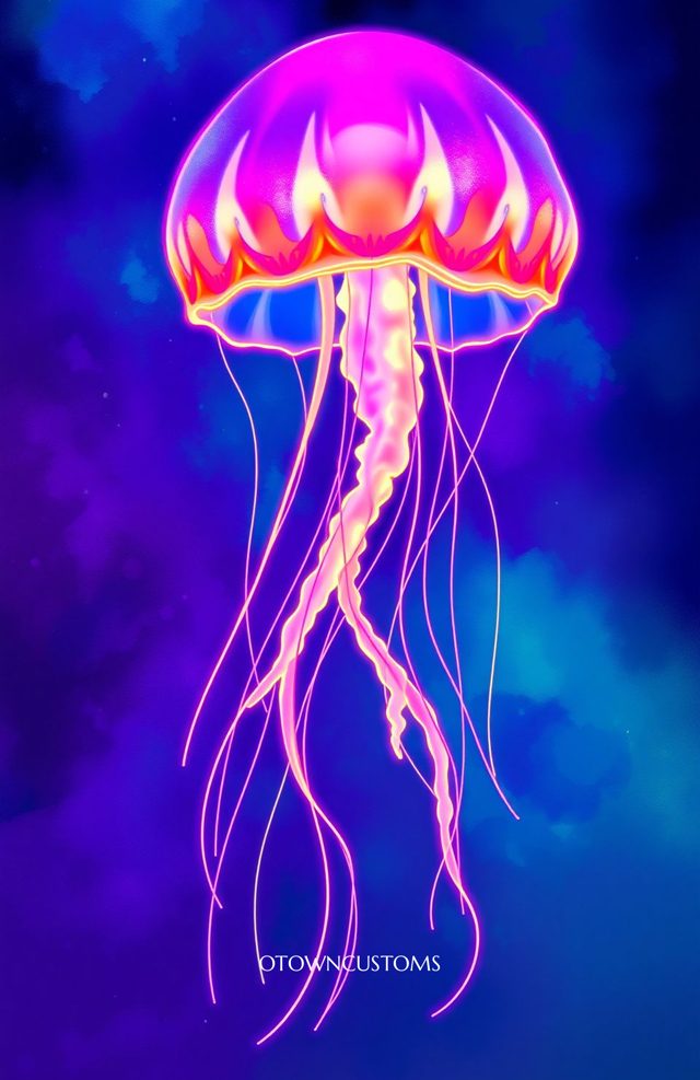 Neon Glow Cosmic Jellyfish