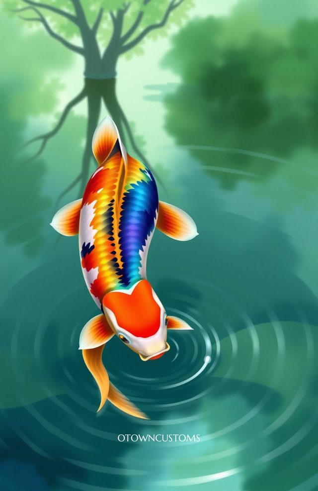 Illustrative Rainbow Koi Pond