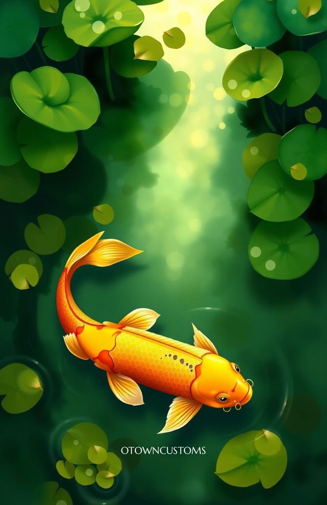 Stylized Koi Pond Nature Tranquility