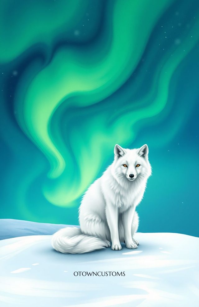Stylized Aurora Borealis Fox