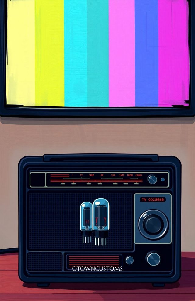 Cartoonish Vintage Radio Wave