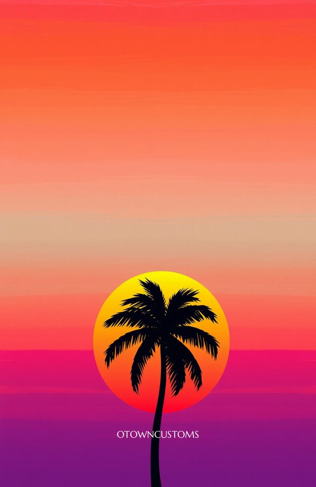 Retro Vaporware Palm Sunset