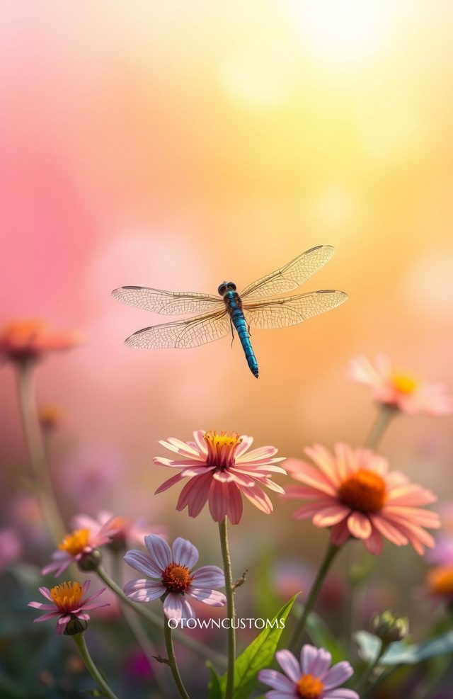 Dreamy Floral Dragonfly Dance