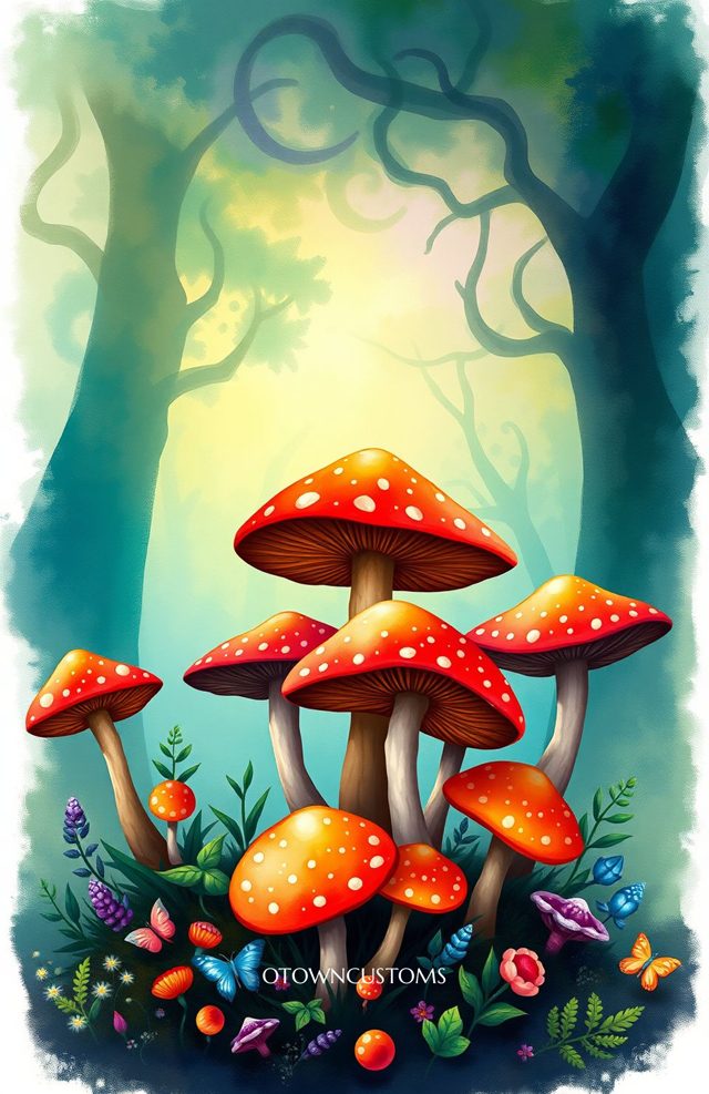 Enchanted Forest Psychedelic Mushroom
