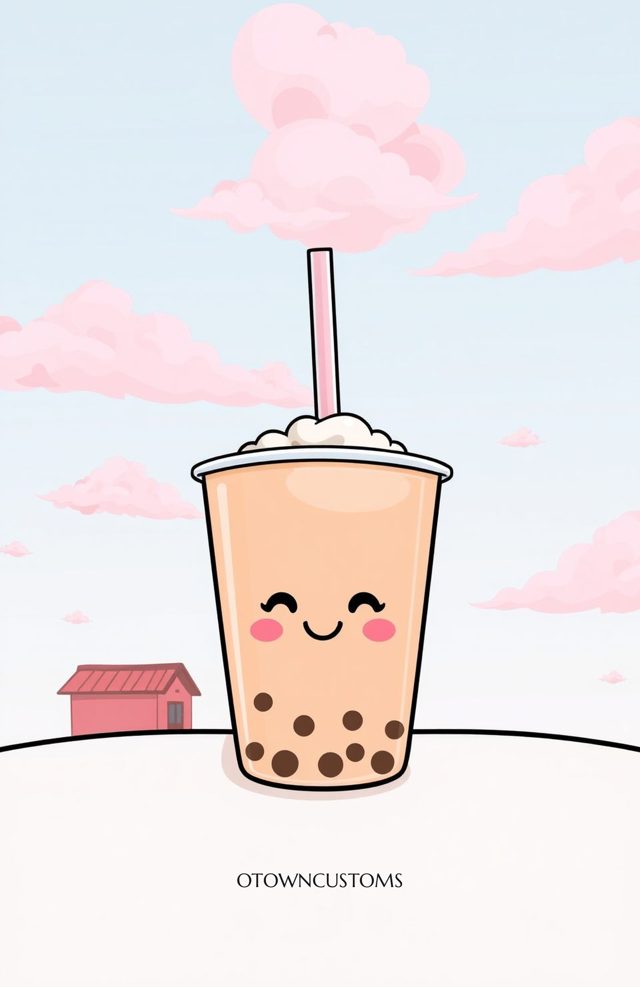 Cute Cartoon Kawaii Boba Milk Tea