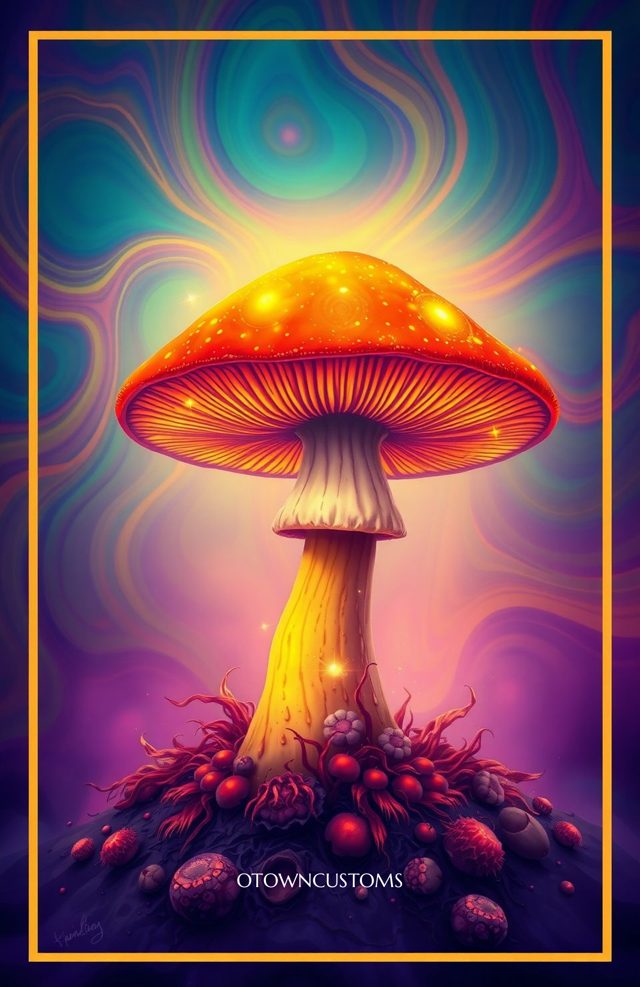 Psychedelic Mushroom Art Forest Trip