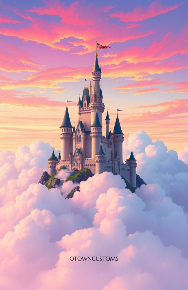 Digital Art Surreal Dreamy Cloud Castle