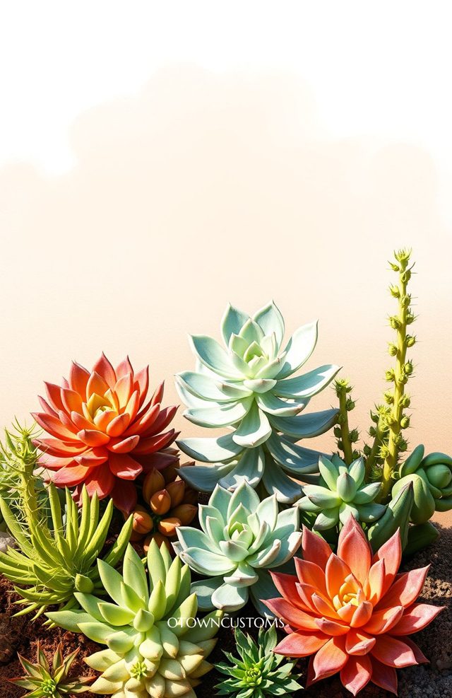 Succulent Garden Bloom Vibrant Landscape