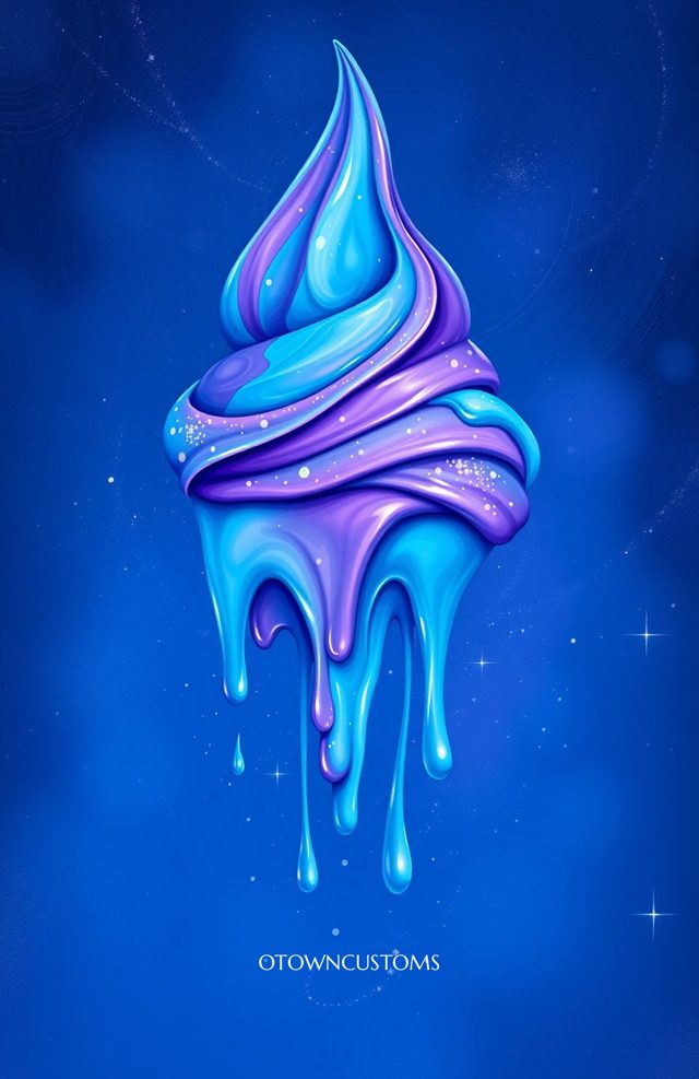 Dripping Ice Cream Galactic Swirl