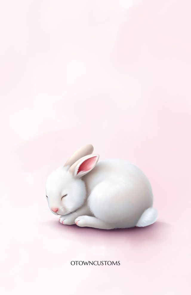 Digital Pastel Bunny Nap