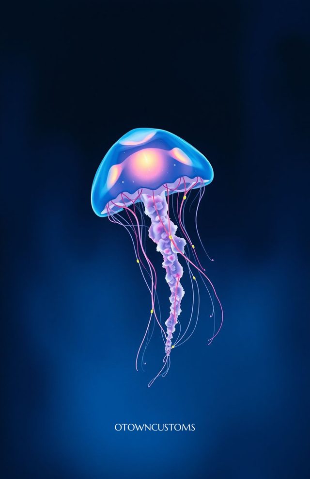 Glowing Bioluminescent Jellyfish Deep Sea Bloom