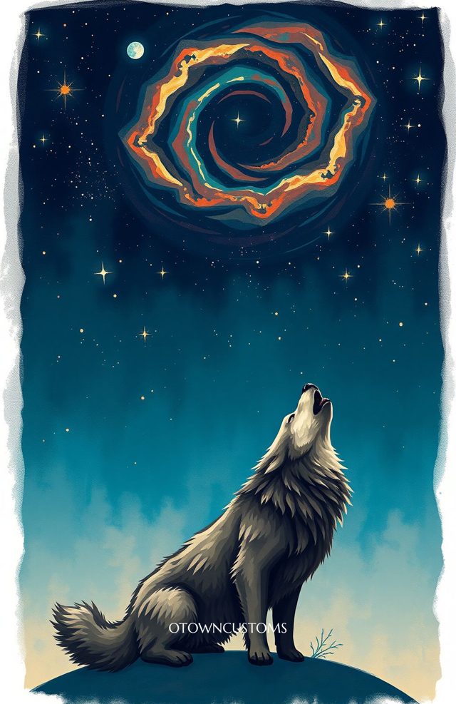 Galactic Wolf Cosmic Painterly