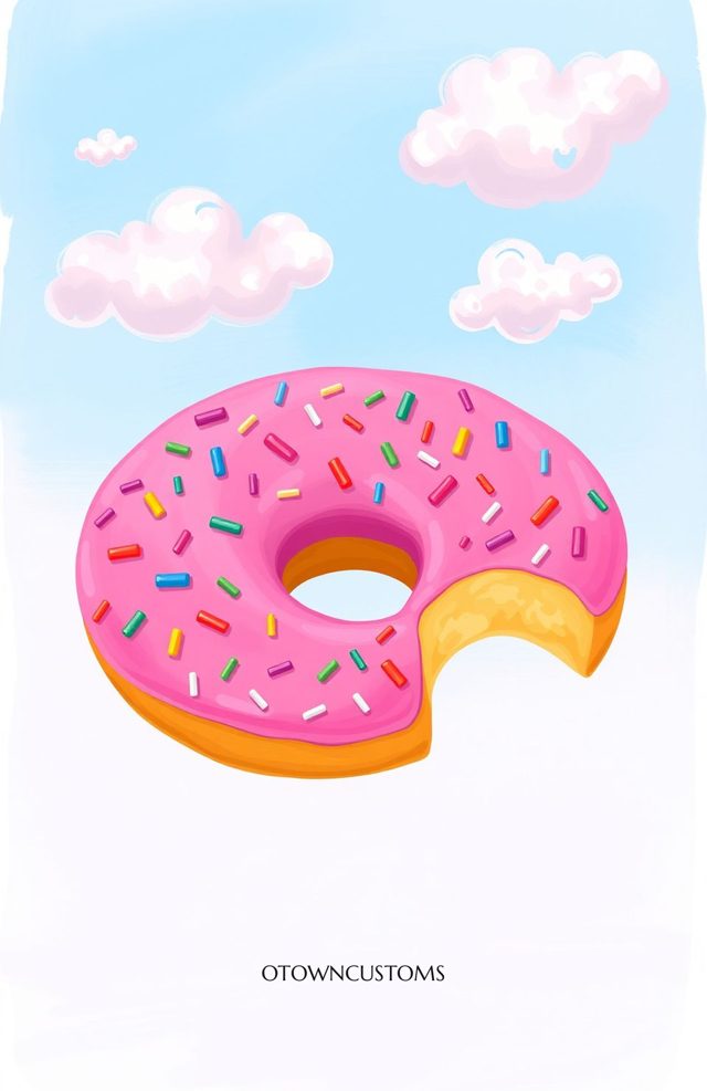 Cartoon Donut Sprinkled Fun