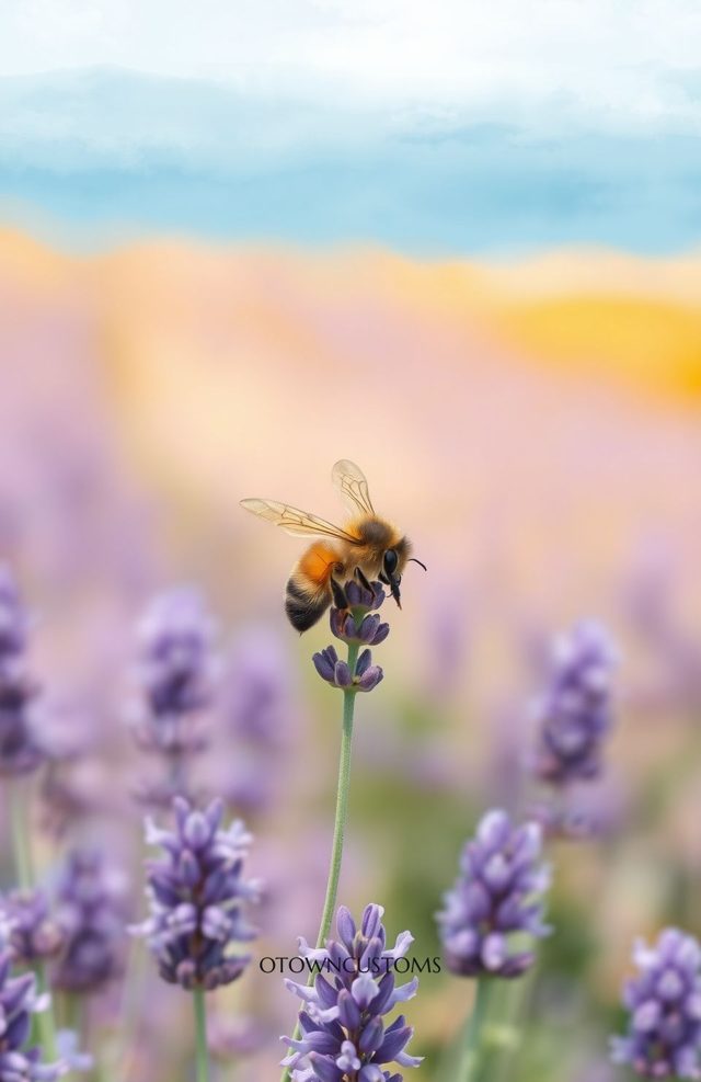 Macro Photography Honey Bee Lavender Fields