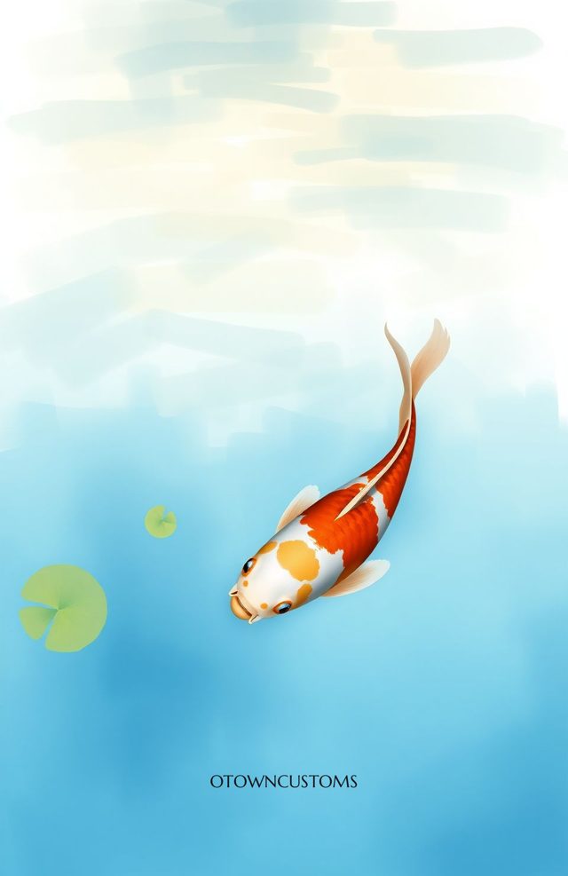 Painterly Watercolor Koi Reflection