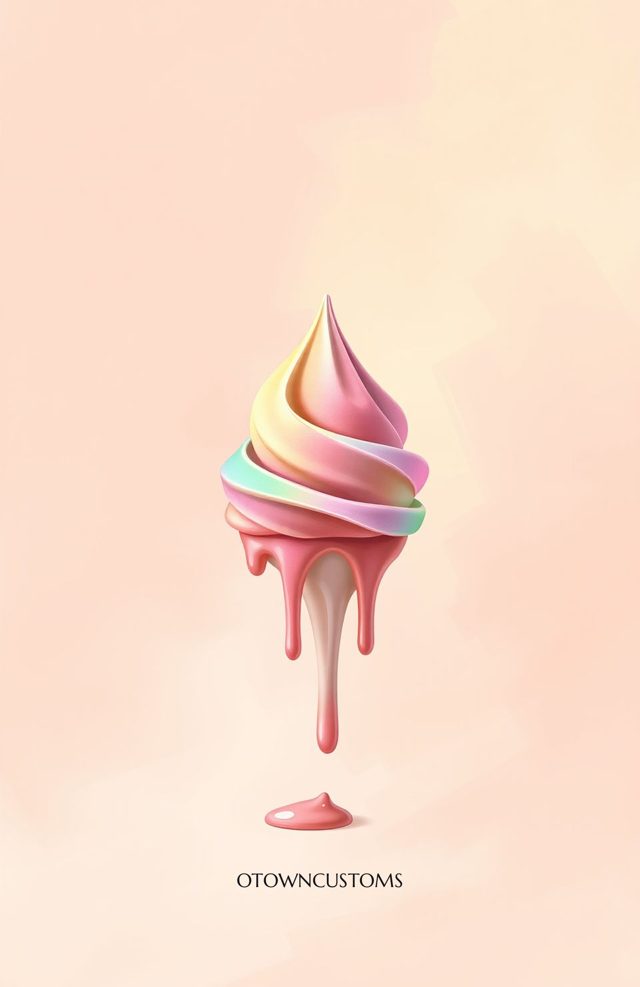 Food Illustration Rainbow Sherbet Drip