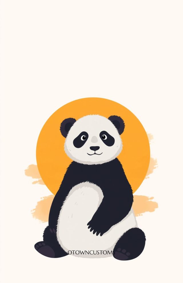 Flat Sunset Panda Portrait
