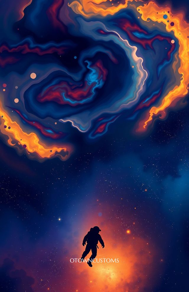 Cosmic Astronaut Art Nebula Swirl Dance