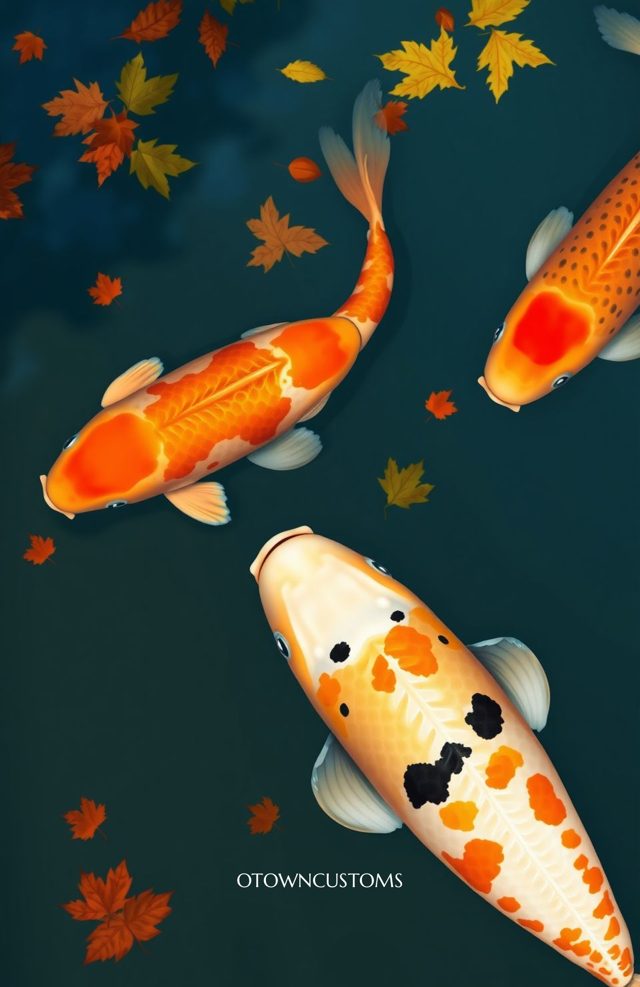 Koi Fish Pond Reflection