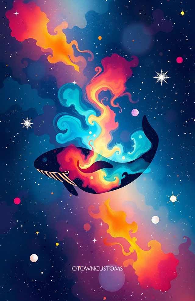 Cosmic Whale Nebulae Art