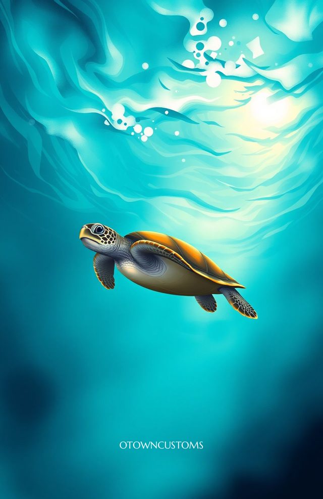 Ocean Turtle Underwater Scene