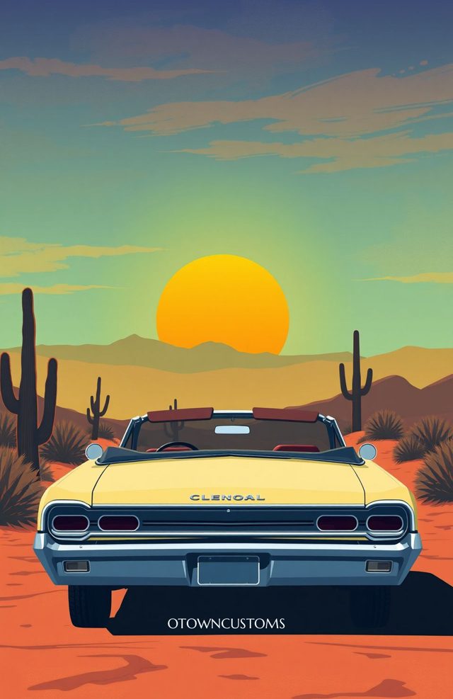 Retro Desert Sunset Drive
