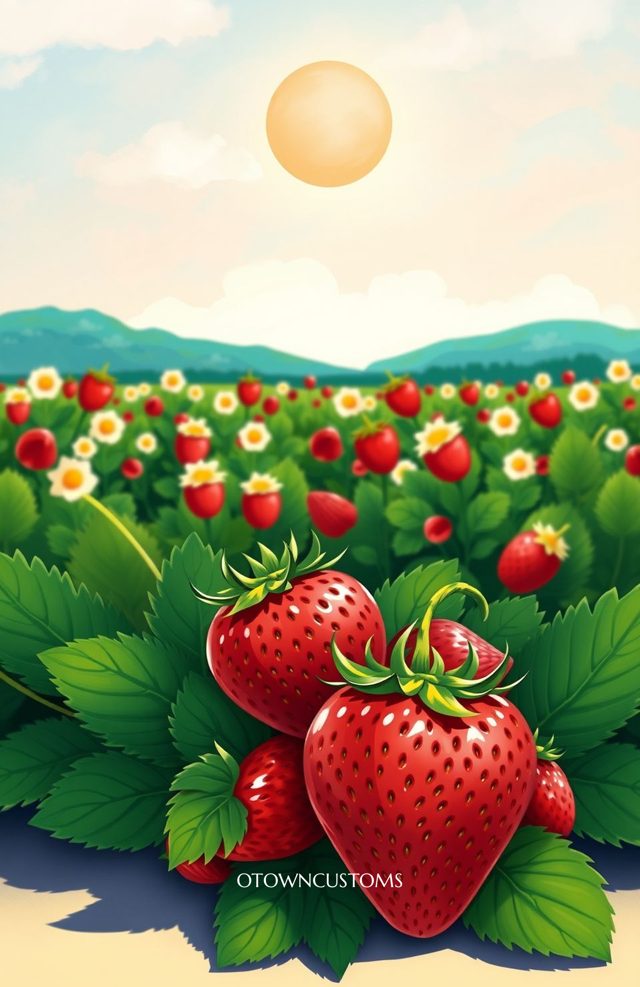 Vibrant Fruit Field Strawberry Bloom