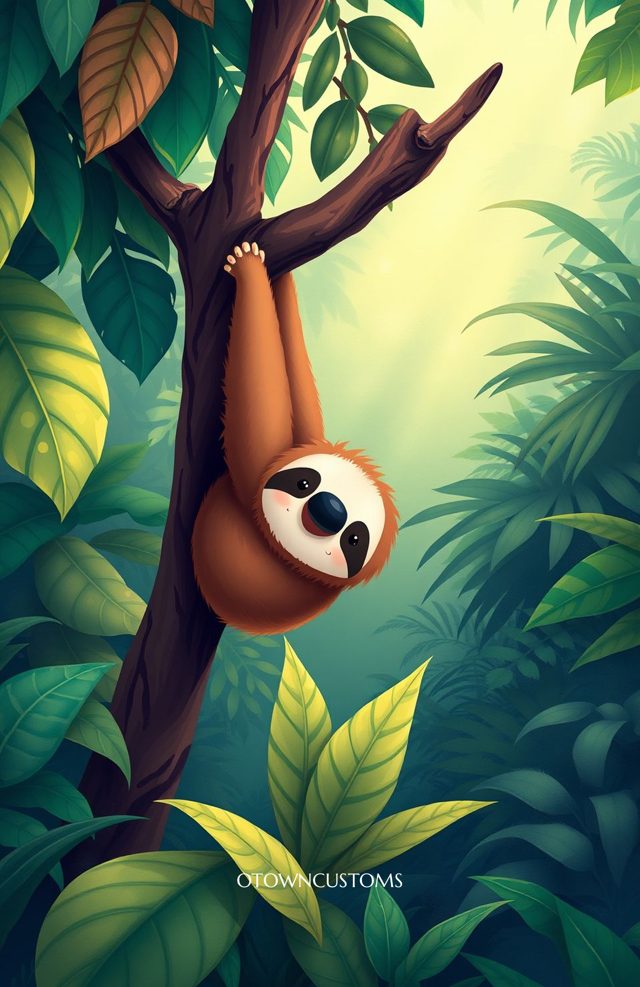 Cartoon Jungle Sloth