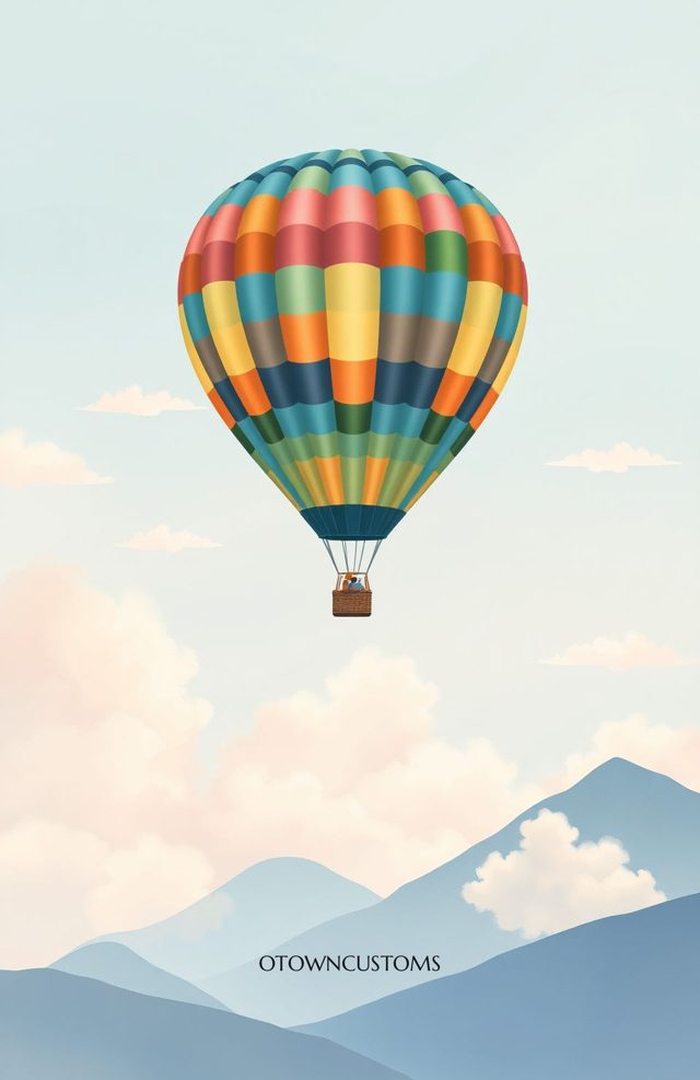 Whimsical Hot Air Balloon Illustration