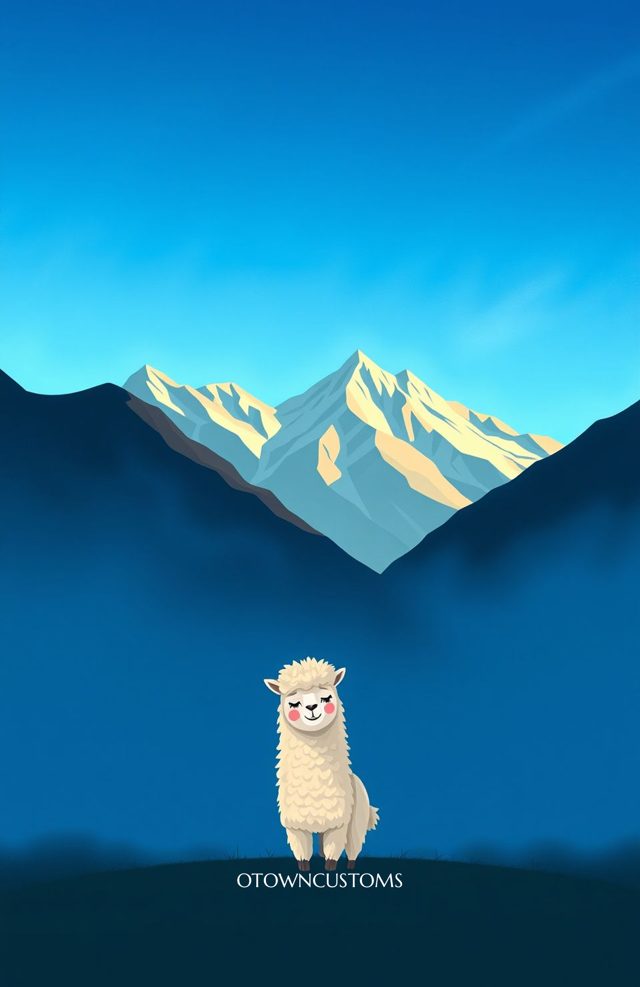 Vector Llama Andes Mountain