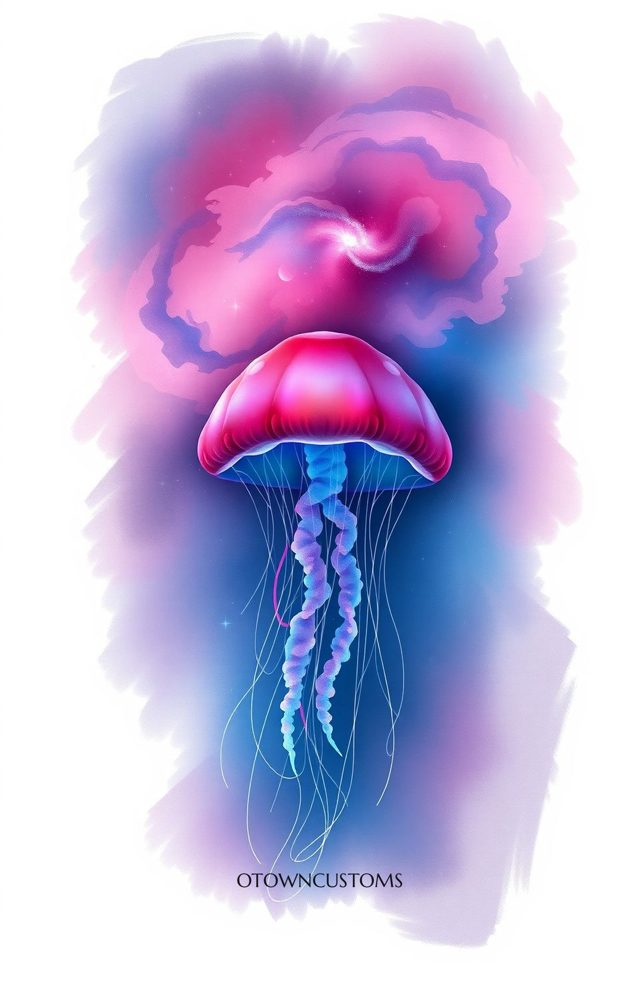 Dreamy Jellyfish Galaxy Cosmic Bloom
