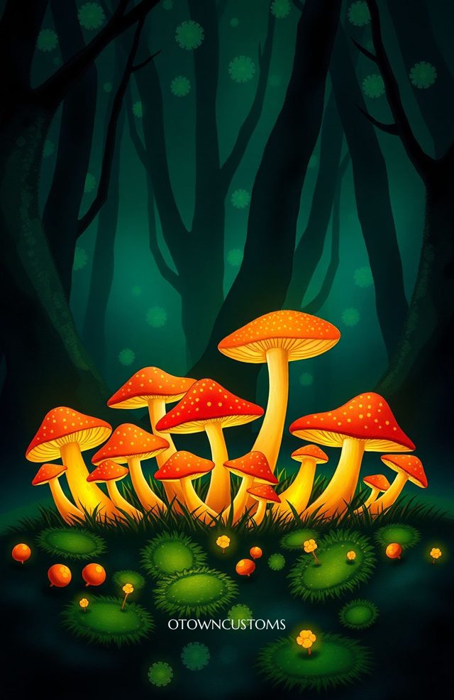 Glowing Magical Mushroom Forest