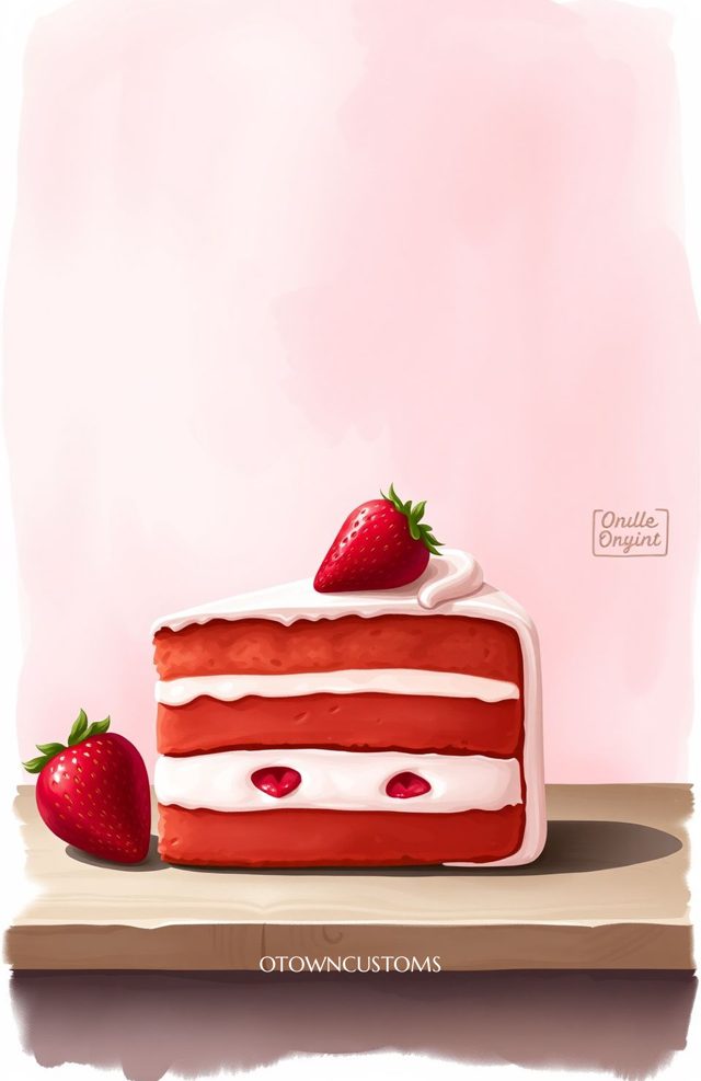 Watercolor Food Strawberry Slice